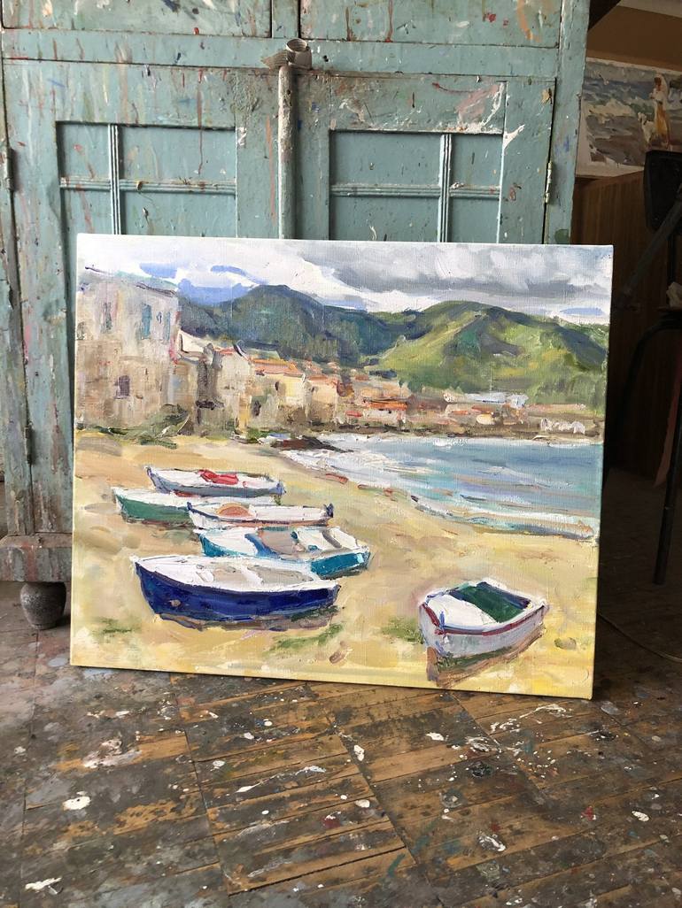 Original Boat Painting by Anna Petrachek