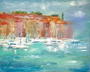 Original Abstract Boat Paintings by Anna Petrachek