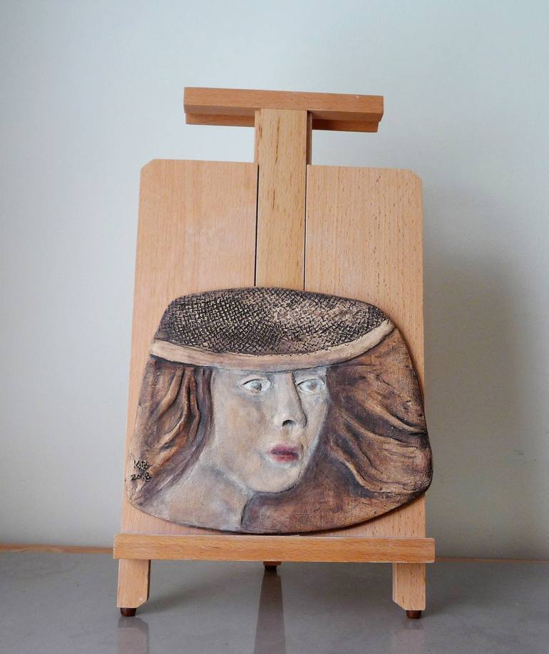 Original Portraiture Women Sculpture by Krystyna Bukowiecki 
