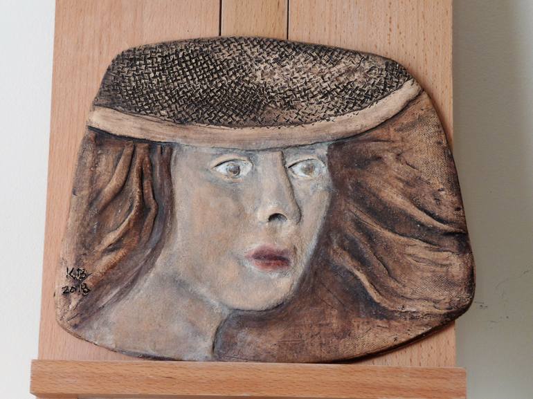 Original Portraiture Women Sculpture by Krystyna Bukowiecki 