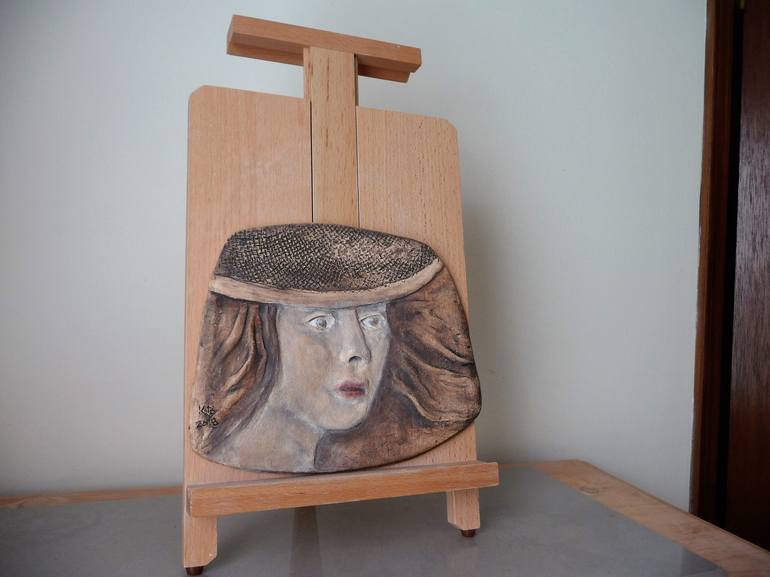 Original Portraiture Women Sculpture by Krystyna Bukowiecki 