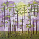 Spring trees with bluebells by Margaret Roberts