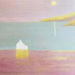 Cottage under dreamy sky by Margaret Roberts