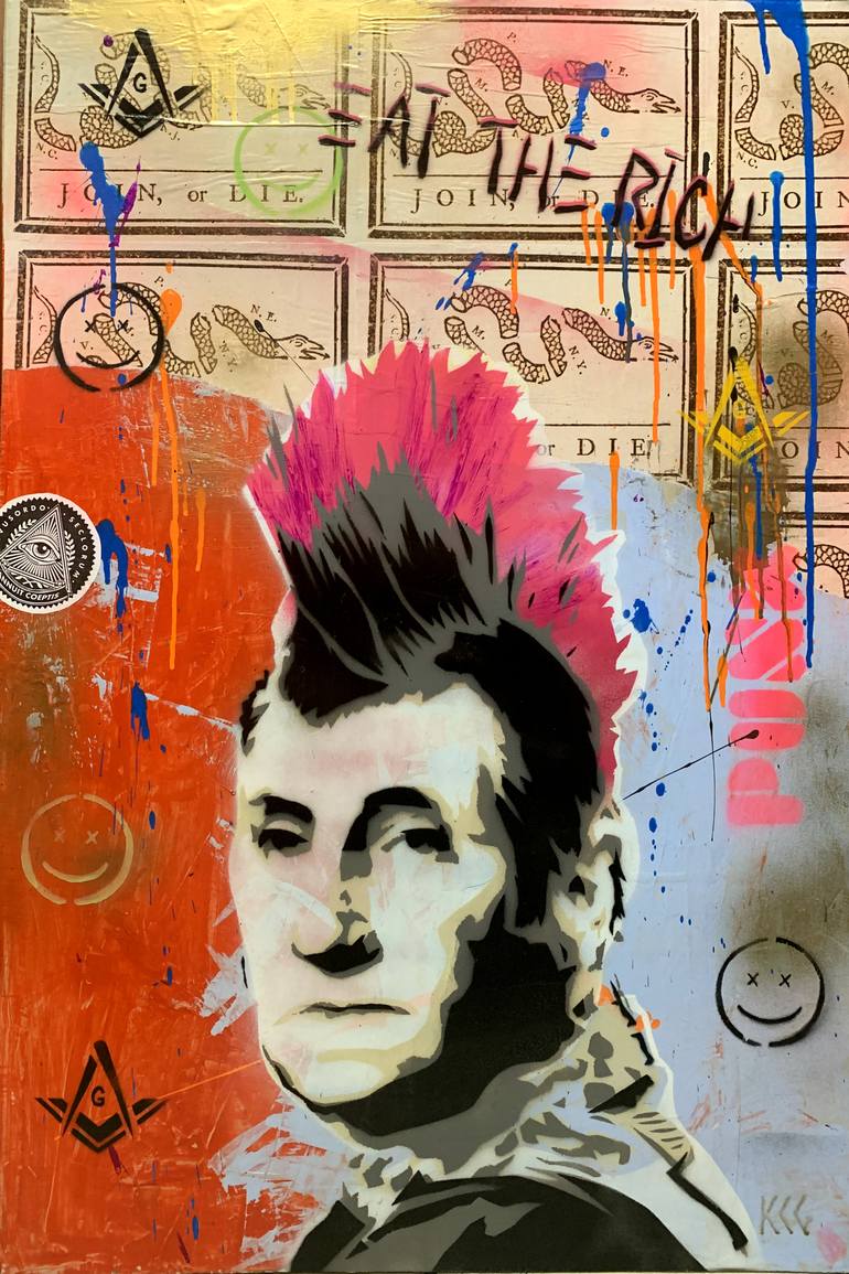 Punk George- Eat the Rich Painting by Kevin Grummun | Saatchi Art