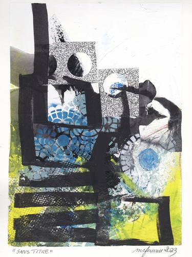 Original Abstract Expressionism Abstract Collage by Marie-Claude Fournier