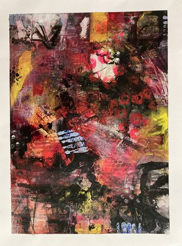 Original Abstract Expressionism Abstract Mixed Media by Marie-Claude Fournier