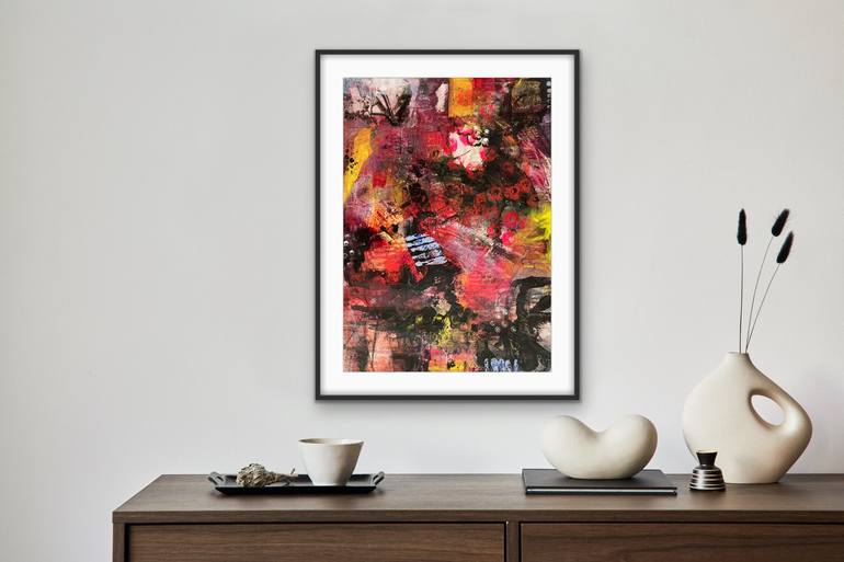 Original Abstract Mixed Media by Marie-Claude Fournier