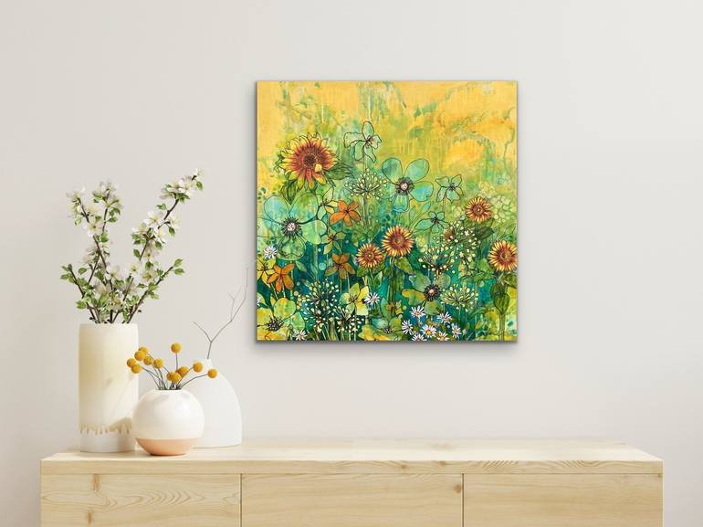 Original Floral Painting by Marie-Claude Fournier