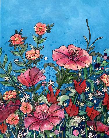 Original Figurative Floral Paintings by Marie-Claude Fournier