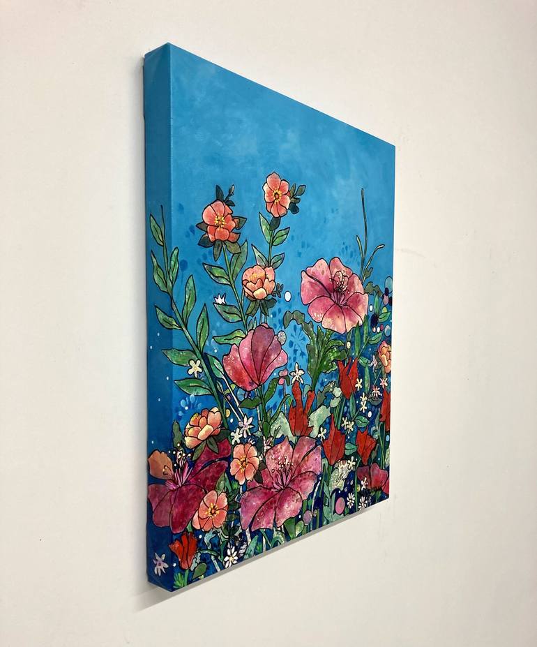 Original Floral Painting by Marie-Claude Fournier