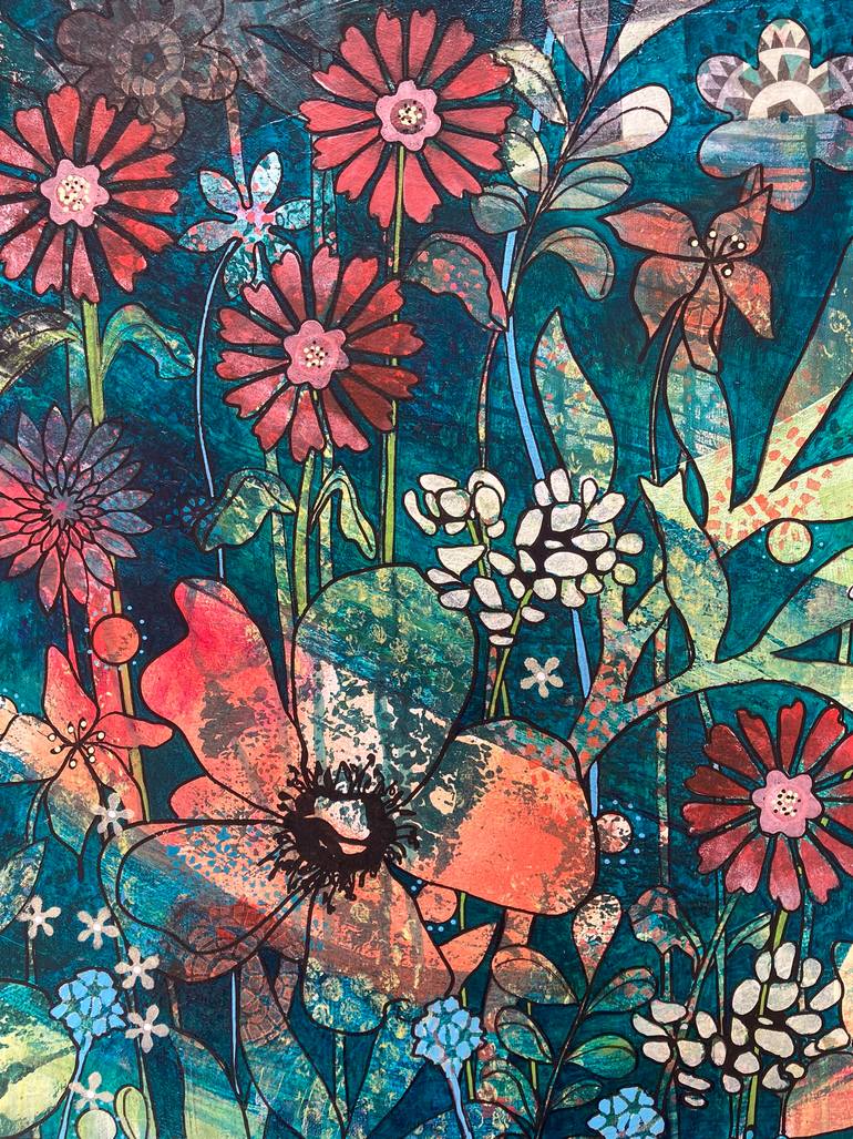 Original Fauvism Floral Painting by Marie-Claude Fournier