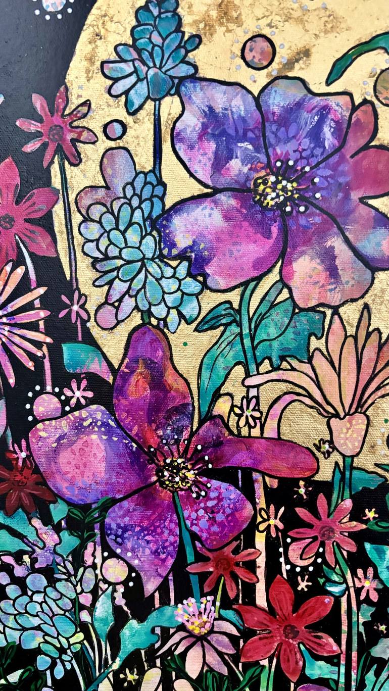 Original Expressionism Floral Painting by Marie-Claude Fournier