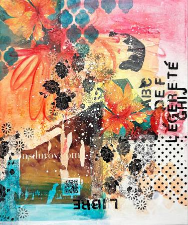 Original Color Field Painting Abstract Mixed Media by Marie-Claude Fournier
