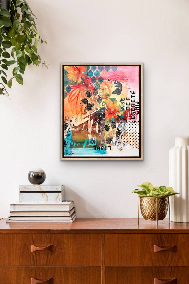 Original Color Field Painting Abstract Mixed Media by Marie-Claude Fournier