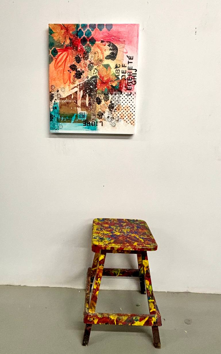 Original Color Field Painting Abstract Mixed Media by Marie-Claude Fournier