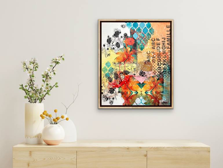 Original Abstract Expressionism Abstract Mixed Media by Marie-Claude Fournier