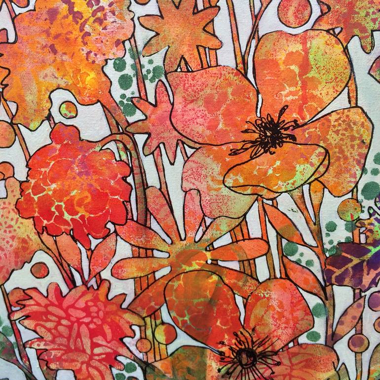 Original Floral Painting by Marie-Claude Fournier