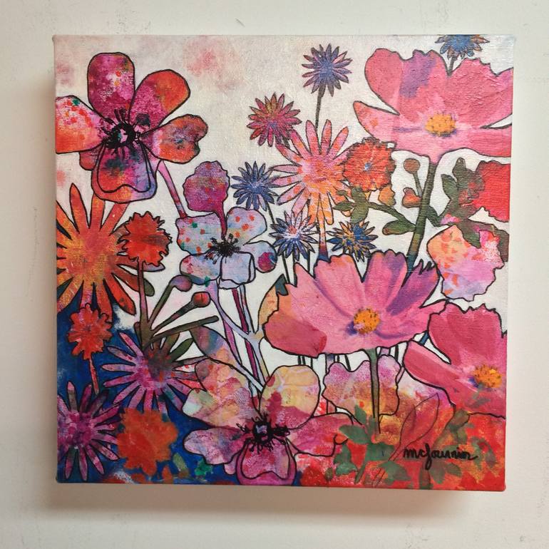 Original Floral Painting by Marie-Claude Fournier