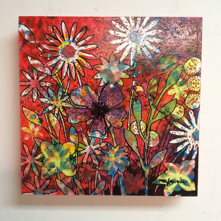 Original Floral Painting by Marie-Claude Fournier