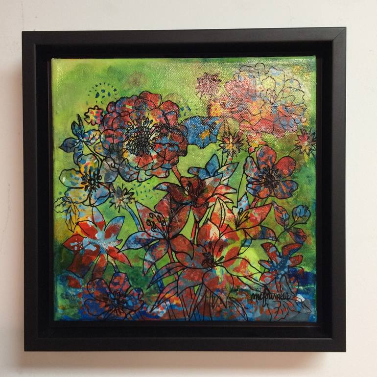Original Figurative Floral Painting by Marie-Claude Fournier