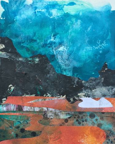 Print of Abstract Landscape Collage by Marie-Claude Fournier