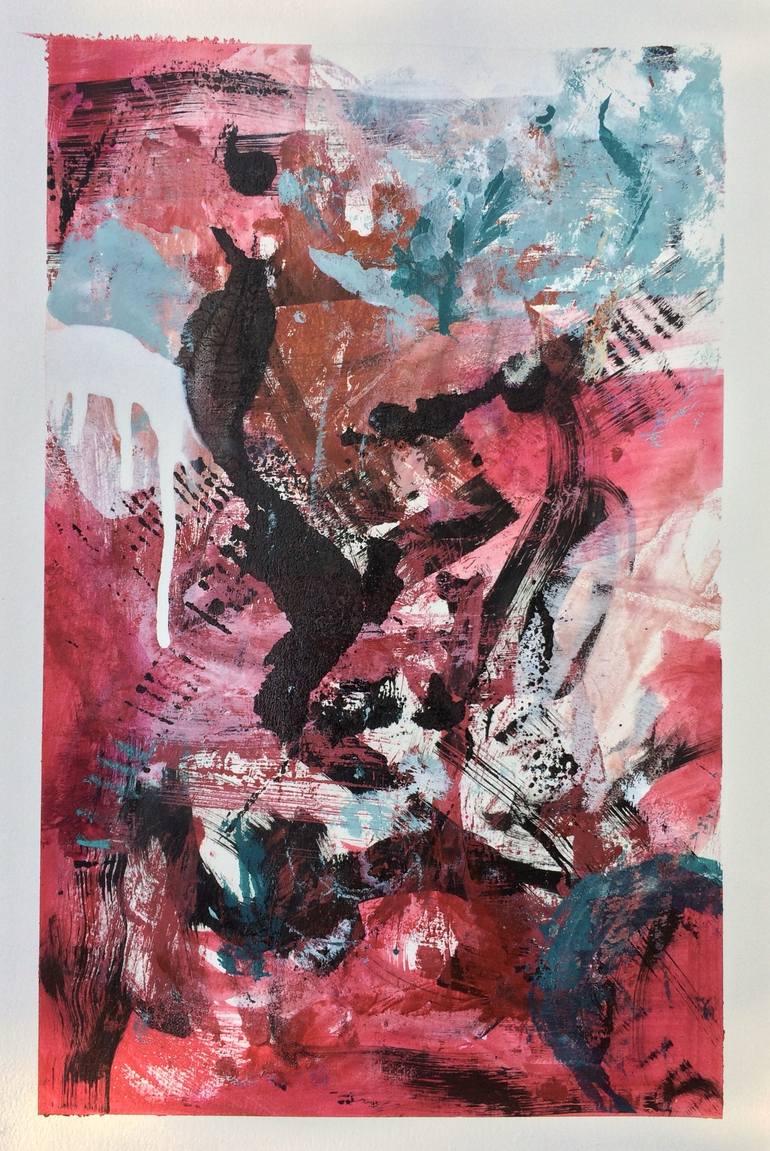 Original Abstract Expressionism Abstract Painting by Marie-Claude Fournier