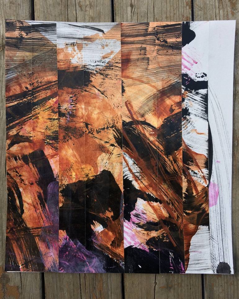 Original Abstract Expressionism Abstract Collage by Marie-Claude Fournier
