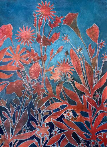 Original Expressionism Floral Paintings by Marie-Claude Fournier