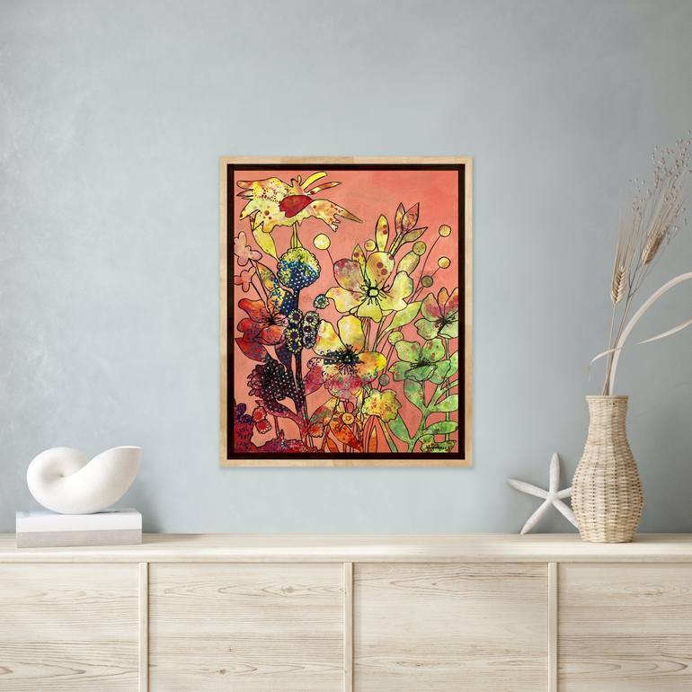 Original Figurative Floral Painting by Marie-Claude Fournier