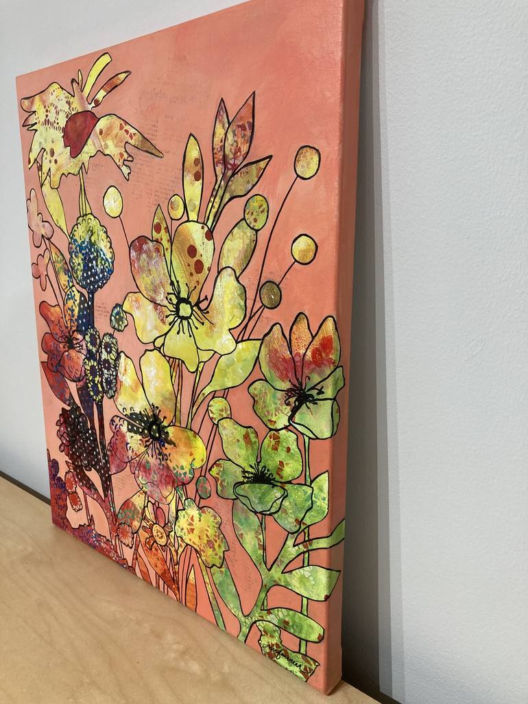 Original Floral Painting by Marie-Claude Fournier