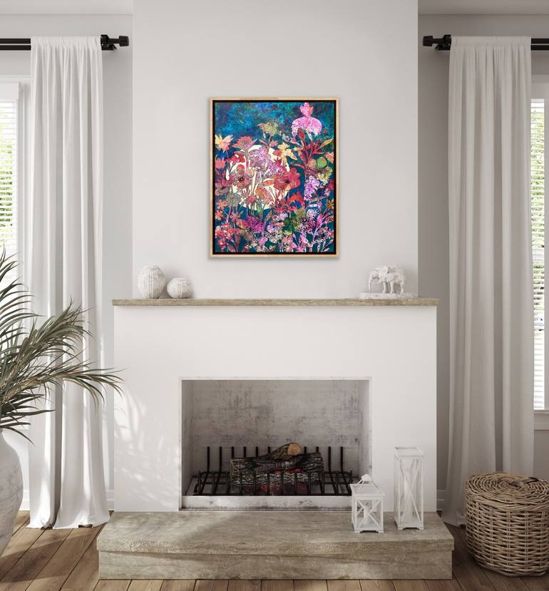 Original Expressionism Floral Painting by Marie-Claude Fournier