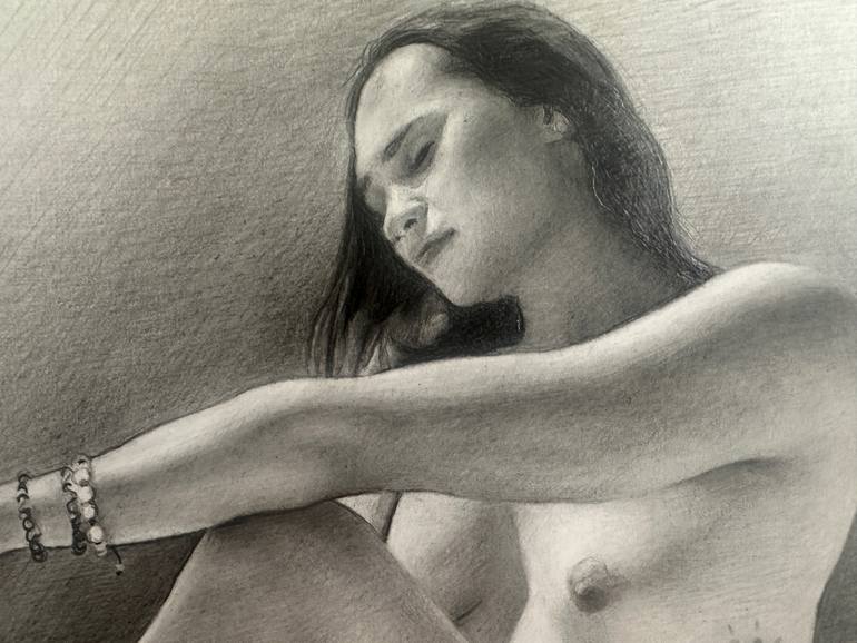 Original Realism Erotic Drawing by Christopher Lopresti