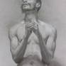 Man with Clasped Hands, This was a study done at the Art Students League of New York of a model named Pedro.