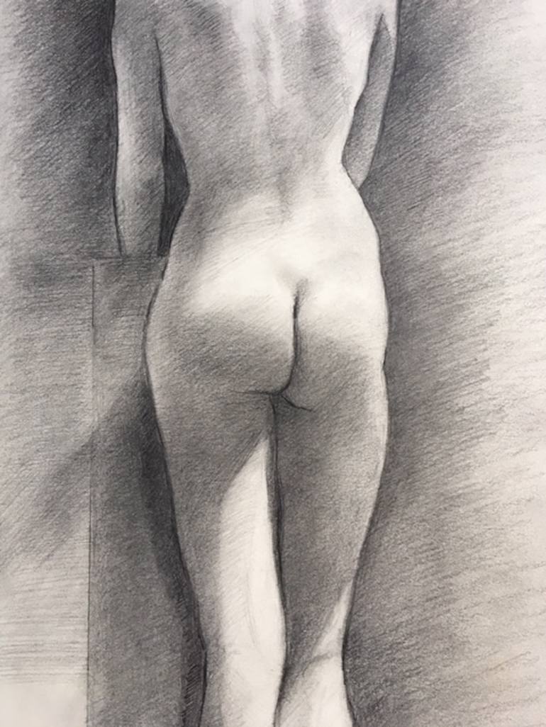 Original Realism Nude Drawing by Christopher Lopresti