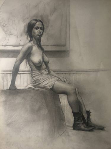 Nude girl with boots and greek frieze thumb