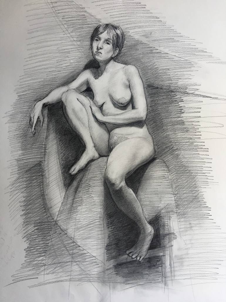 Nude drawing of a woman, in graphite Drawing by Christopher LoPresti |  Saatchi Art