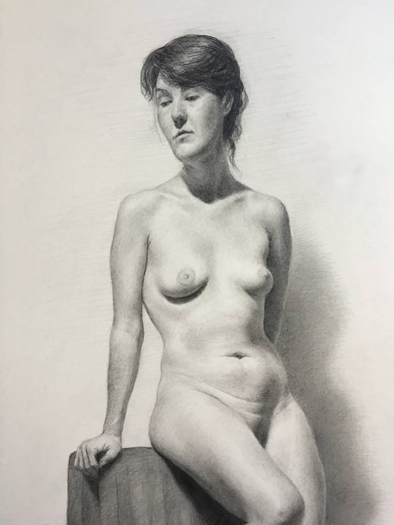 Original Realism Nude Drawing by Christopher LoPresti