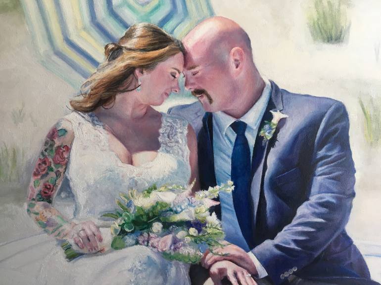 Wedding Portrait available for oil painting commissions. Painting