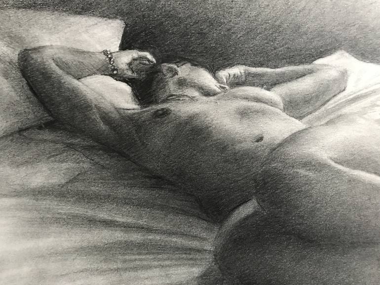 Original Realism Nude Drawing by Christopher LoPresti