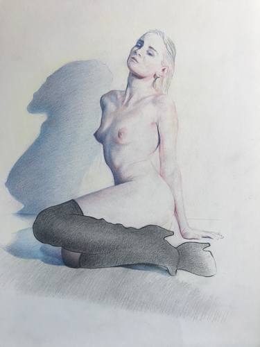 colored pencil nude, with boots thumb