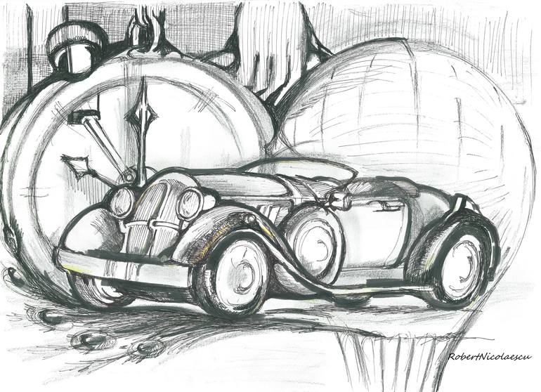 Time Machine Drawing by Robert Nicolaescu | Saatchi Art