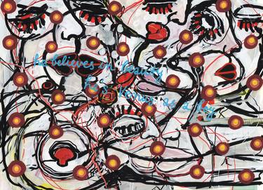 Original Abstract Expressionism Abstract Painting by Lorenzo Ballotti