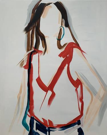 Original Figurative Fashion Paintings by Elise Mendelle