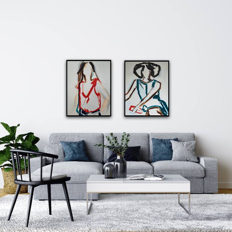 Original Contemporary People Painting by Elise Mendelle