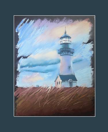 Landscape with lighthouse - Original pastel art thumb