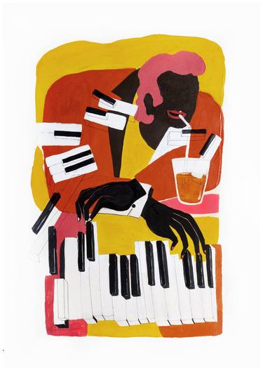 Original Figurative Music Paintings by Vicente Magalhaes
