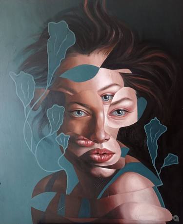 Original Figurative Portrait Paintings by Adelacreative Adela Trifan