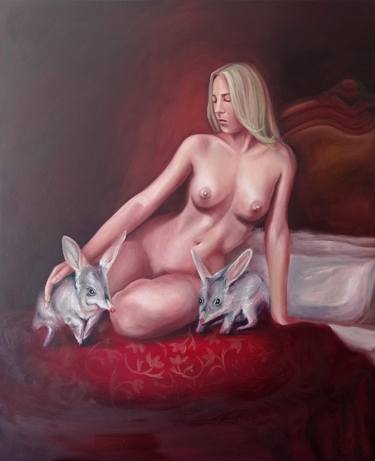 Original Figurative Nude Painting by Adelacreative Adela Trifan