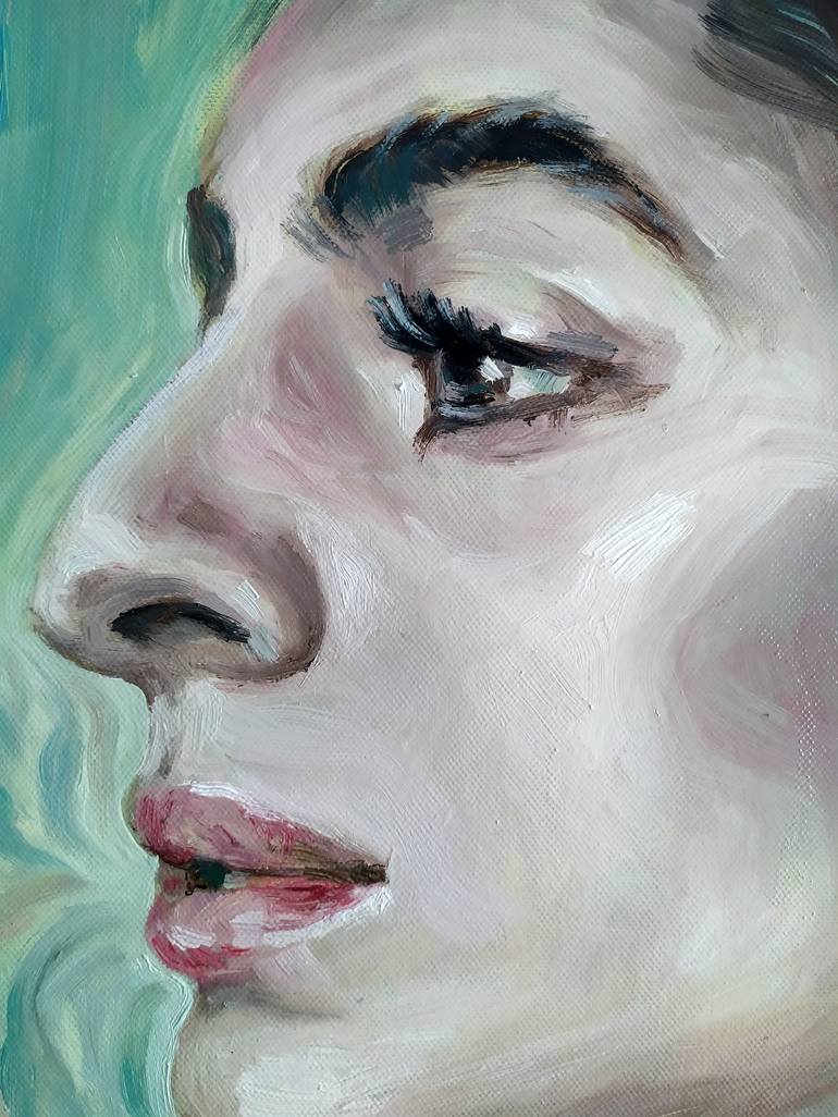 Original Expressionism Portrait Painting by Adelacreative Adela Trifan