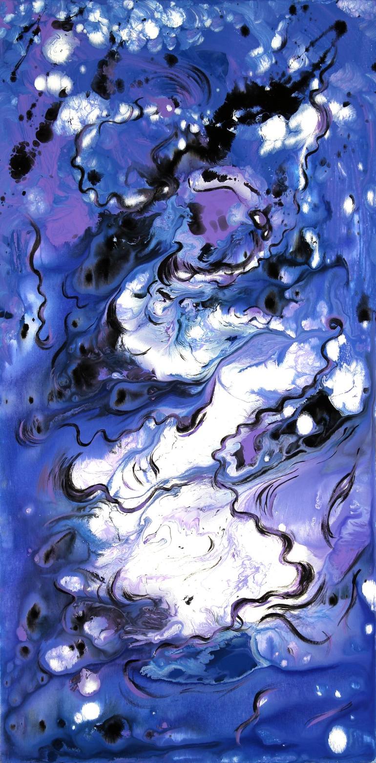 Original Abstract Painting by Anya Truskolaska | Abstract Art on Canvas | A Night in The Forest